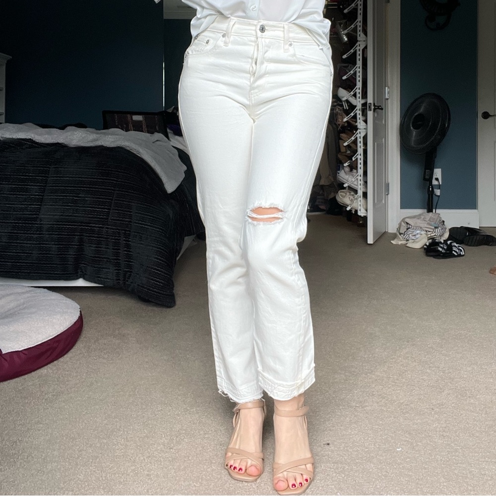 Gap vintage straight cream colored button fly jeans